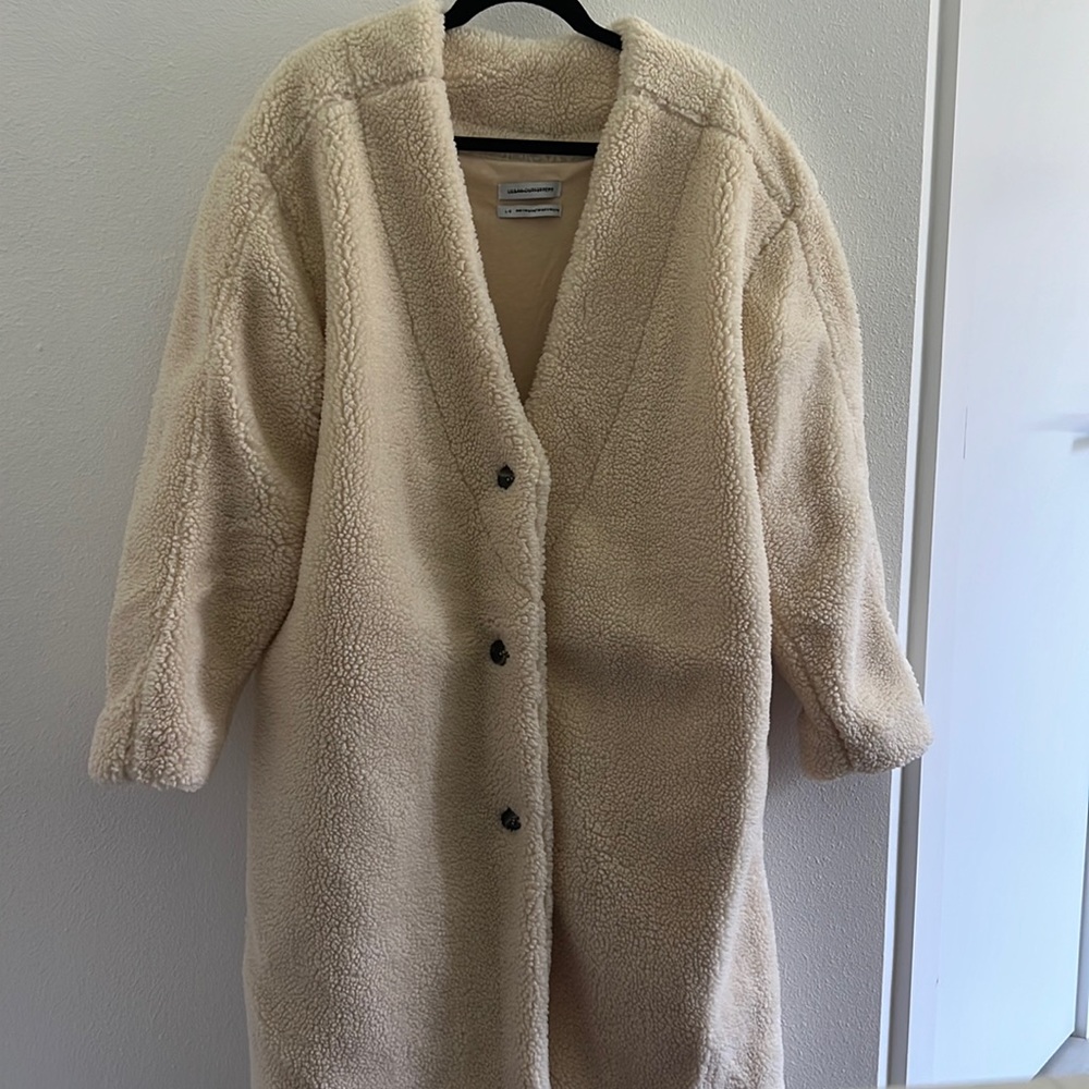 Urban Outfitters Teddy Sherpa Cardigan Coat L